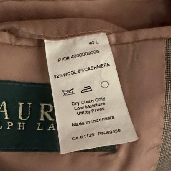 Lauren Ralph Lauren Mens Classic Blazer Sport Coat Wool Cashmere Brown Size 40L - Picture 9 of 9